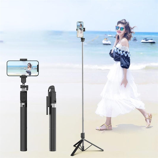 Wireless Bluetooth-compatible Selfie Stick Foldable Mini Tripod Shutter Remote Control for Ios Android